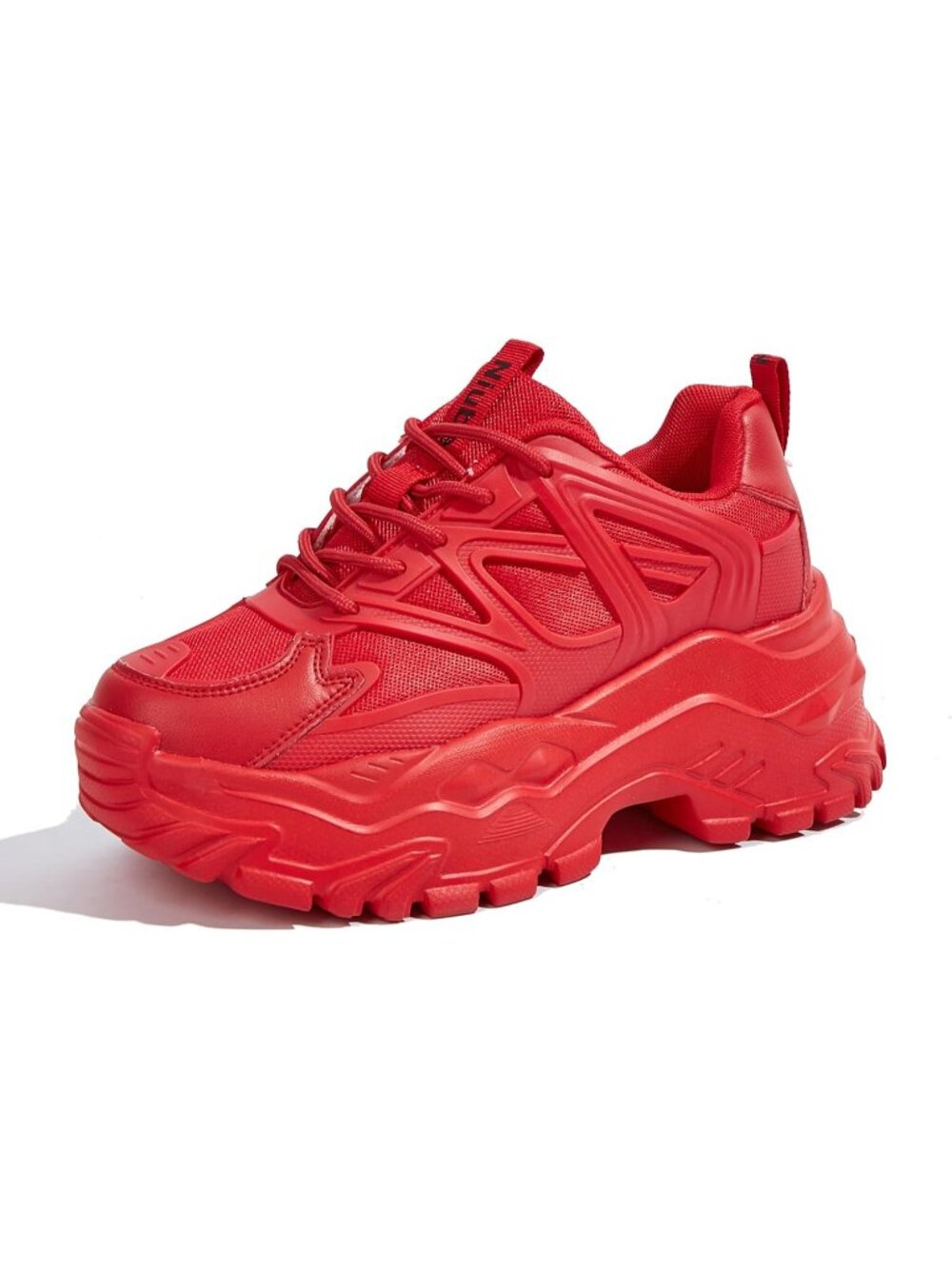 Women's Red Comfortable Platform Chunky Casual Tennis Fashion Walking Sneaker
